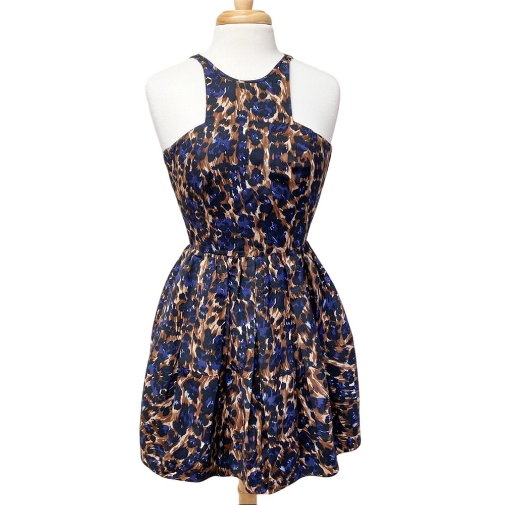 Camilla & Marc Counter Attack Dress Cheetah Leopard Print Purple/Blue Brown 2